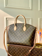 BOÉTIE PM TOTE 31.5 IN BROWN MONOGRAM COATED CANVAS AND CALFSKIN