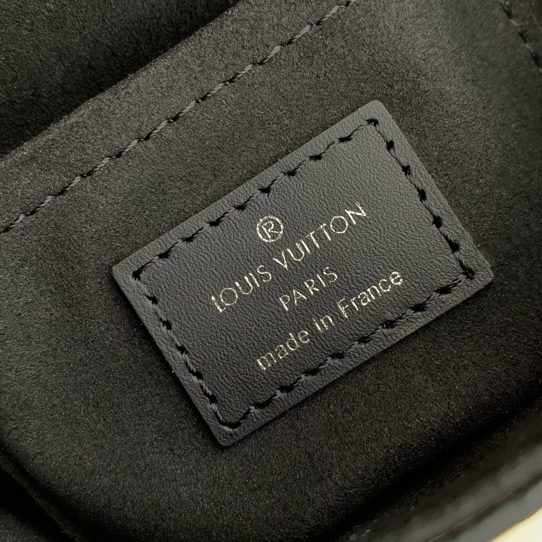 CAMERA BOX VIVE BAG 17 IN BLACK MONOGRAM CALFSKIN SILVER-TONE METALLIC