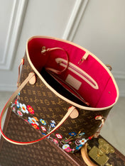 NEVERFULL TOTE BAG 31 IN MULTICOLOR FLORAL CANVAS