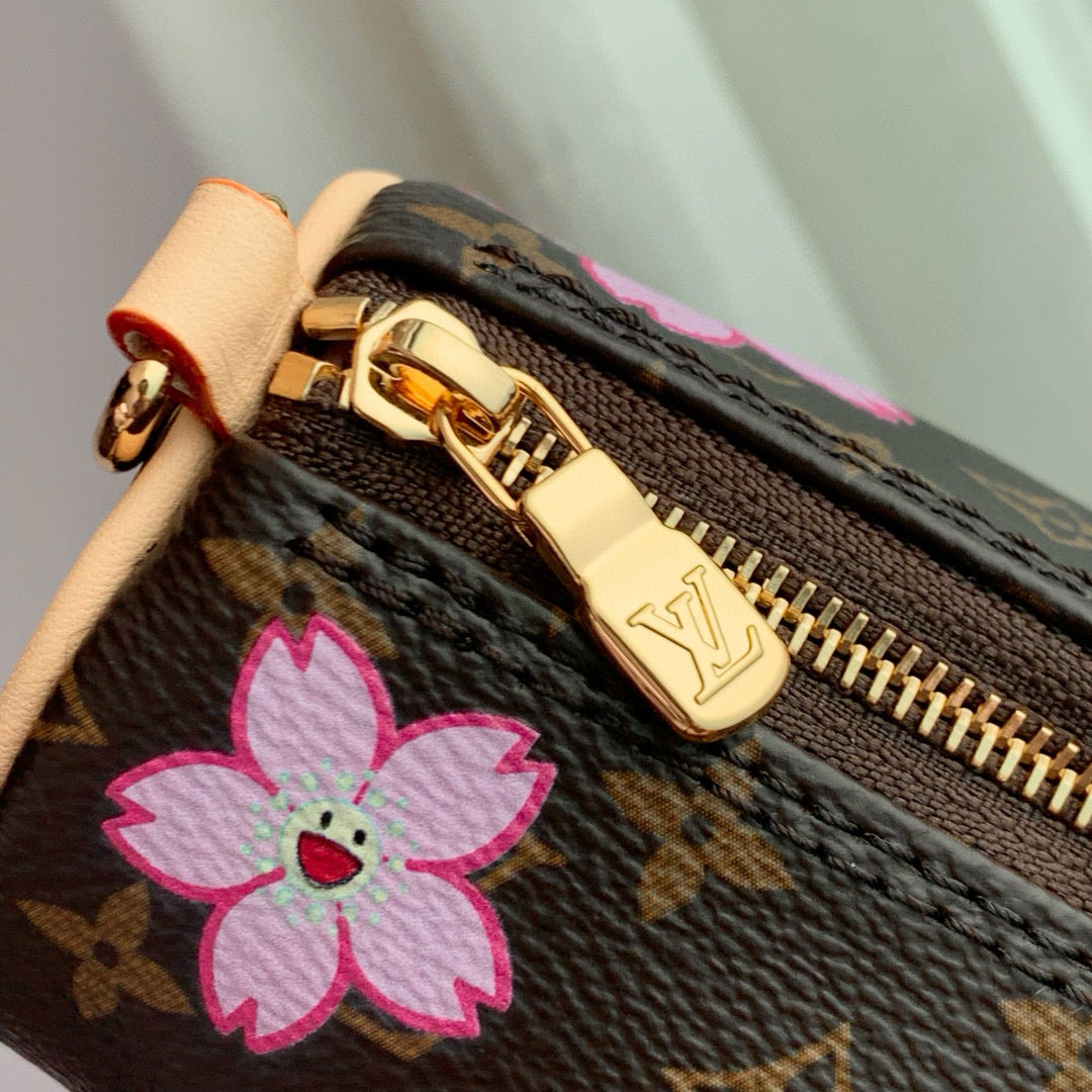 PAPILLON CHERRY BLOSSOM 27 IN SAKURA BROWN MONOGRAM COATED CANVAS