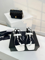 SL CASSANDRA ONE SANDAL FLAT WHITE CALFSKIN