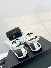 SL CASSANDRA ONE SANDAL FLAT WHITE CALFSKIN