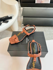 SL CASSANDRA ONE SANDAL FLAT CIDER CALFSKIN