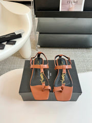 SL CASSANDRA ONE SANDAL FLAT CIDER CALFSKIN