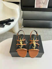 SL CASSANDRA TRIPLE SANDAL FLAT CIDER CALFSKIN