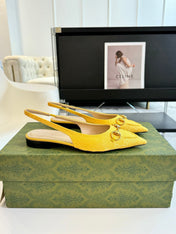GG HORSEBIT SLINGBACK BALLET FLAT LEMON CANVAS