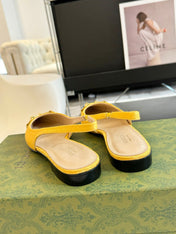 GG HORSEBIT SLINGBACK BALLET FLAT LEMON CANVAS
