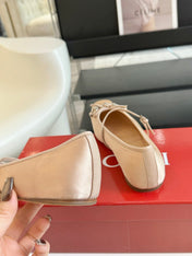 GG BALLET FLAT CREAM SILK
