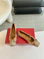 GG BALLET FLAT TORTILLA FABRIC