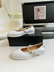 MARY JANE SHOES WHITE SHEEPSKIN