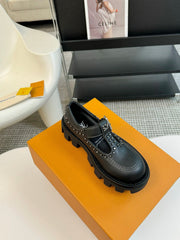 LV CHECKER MARY JANE IN BLACK CALFSKIN