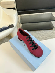 LACE-UP HIGH SHOES IN VERMILLION RED CANVAS