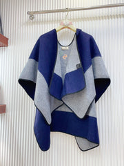 PONCHO 130 CM IN COLORFUL CASHMERE WITH HAND-ROLLED EDGES 371988