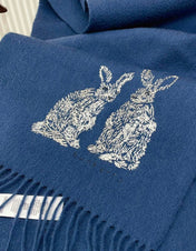 HARE WOOL CASHMERE SCARF 180 CM COBALT BLUE 376428