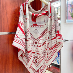 LA PROMENADE DU MATIN BANDANA SHAWL 140 CM IN COLORFUL CASHMERE AND SILK 379794
