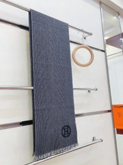 GRANITE MUFFLER 180 CM SCARF IN MARINE MIX BLEU MOYEN CASHMERE