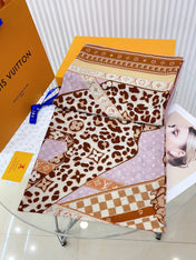 FELINE DUO 140 CM SQUARE SILK SCARF COLORFUL 398281