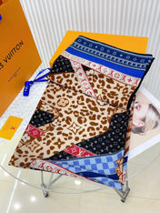 FELINE DUO 140 CM SQUARE SILK SCARF COLORFUL 398282