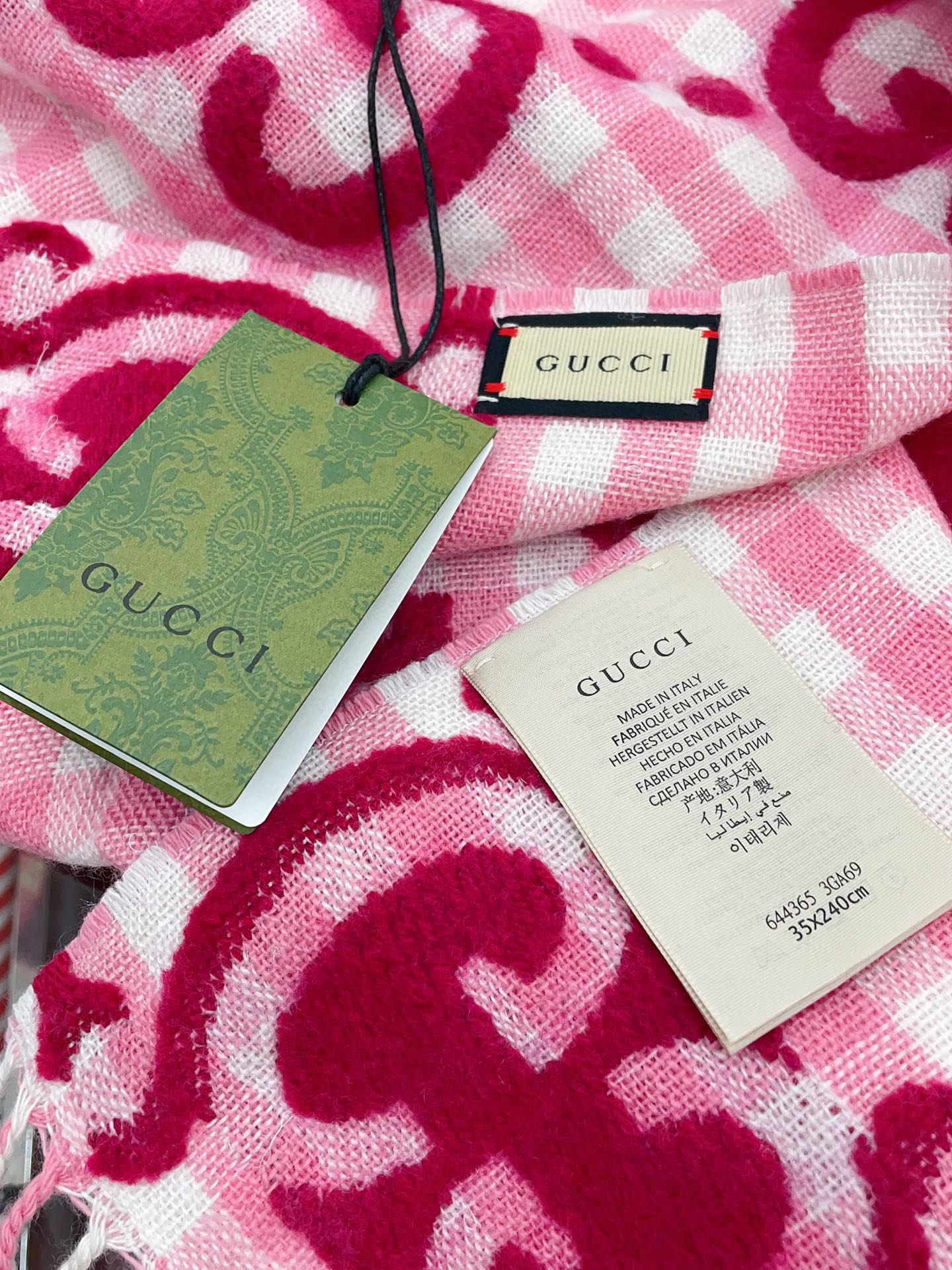 SCARF 220 CM IN BRIGHT PINK MIX WHITE WOOL 401164