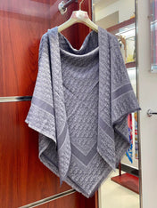 SQUARE SCARF 140 CM IN COOL GRAY WOOL AND SILK  408661