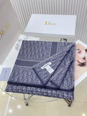SQUARE SCARF 140 CM IN COOL GRAY WOOL AND SILK  408661