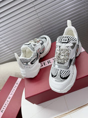 VIV' ON THE RUN SNEAKERS IN SILVER PATENT CALFSKIN AND WHITE FABRIC