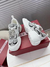 VIV' ON THE RUN SNEAKERS IN SILVER PATENT CALFSKIN AND WHITE FABRIC