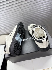 CHANEL 25S SNEAKERS 35MM IN WHITE CALFSKIN