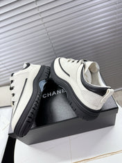 CHANEL 25S SNEAKERS 35MM IN WHITE CALFSKIN