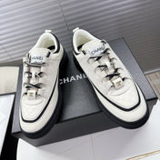 CHANEL 25S SNEAKERS 35MM IN WHITE CALFSKIN
