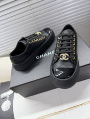 CHANEL 25S TRAINERS BLACK FULL 35MM IN CALFSKIN
