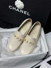 CC LOAFERS WHITE QUILTED CALFSKIN