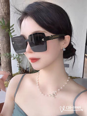 SQUARE SUNGLASSES 59909 IN BLACK TR FRAME WITH RESIN LENSES