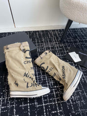 HIGH BOOTS IN TORTILLA BROWN CANVAS