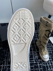 HIGH BOOTS IN TORTILLA BROWN CANVAS