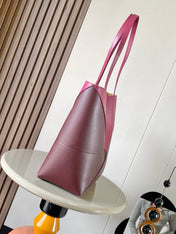 LOEWE 25S PUZZLE FOLD BAG 31 IN BURGUNDY SHINY CALFSKIN