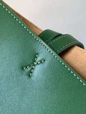 LOEWE 25S PUZZLE FOLD BAG 31 IN AMBER HUNTER GREEN SHINY CALFSKIN