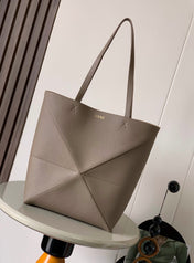 LOEWE 25S PUZZLE FOLD BAG 31 IN TAUPE NAPPA COWHIDE LEATHER