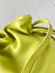 LOEWE 25S LARGE FLAMENCO CLUTCH BAG 30 IN LIME GOLD CALFSKIN