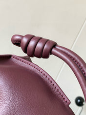 LOEWE 25S MEDIUM FLAMENCO CLUTCH BAG 23 IN DARK ROSEWOOD CALFSKIN