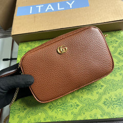 GG MARMONT MINI 18 BAG IN CINNAMON BROWN CALFSKIN