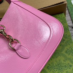 JACKIE SMALL SHOULDER BAG 27 IN PINK CRACKED LACQUER CALFSKIN GOLD HARDWARE