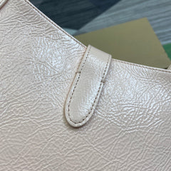 JACKIE SMALL SHOULDER BAG 27 IN LIGHT PINK CRACKED LACQUER CALFSKIN GOLD HARDWARE
