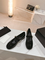 mary jane flat black patent calfskin