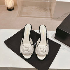 Double C New Camellia High Heel White