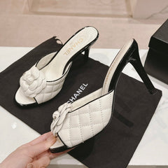 Double C New Camellia High Heel White