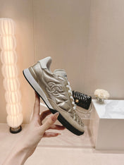SNEAKERS IN GLOSSY GOLDEN LAMBSKIN