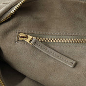 BOTTEGA VENETA 25S SMALL JODIE 48 IN MUTED TAUPE SUEDE GOLD HARDWARE