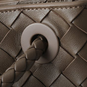 BOTTEGA VENETA 25S LARGE ANDIAMO 42 IN DARK BROWN CALFSKIN GOLD HARDWARE