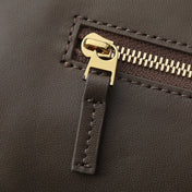 BOTTEGA VENETA 25S LARGE ANDIAMO 42 IN DARK BROWN CALFSKIN GOLD HARDWARE